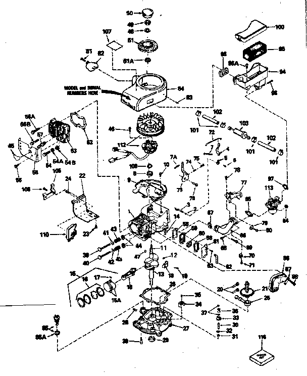 Engine Diagram and Parts List for 143356192  Craftsman Engine