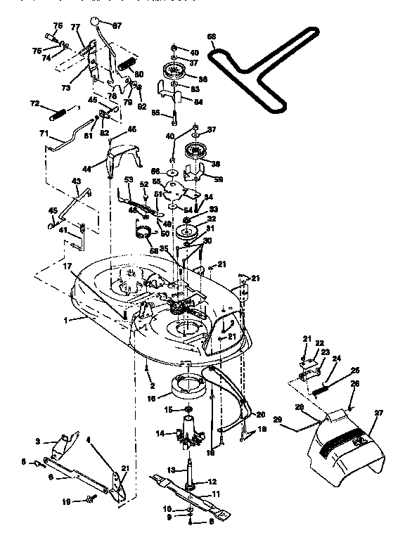 Mower Diagram and Parts List for 917256510  Craftsman Lawn Tractor