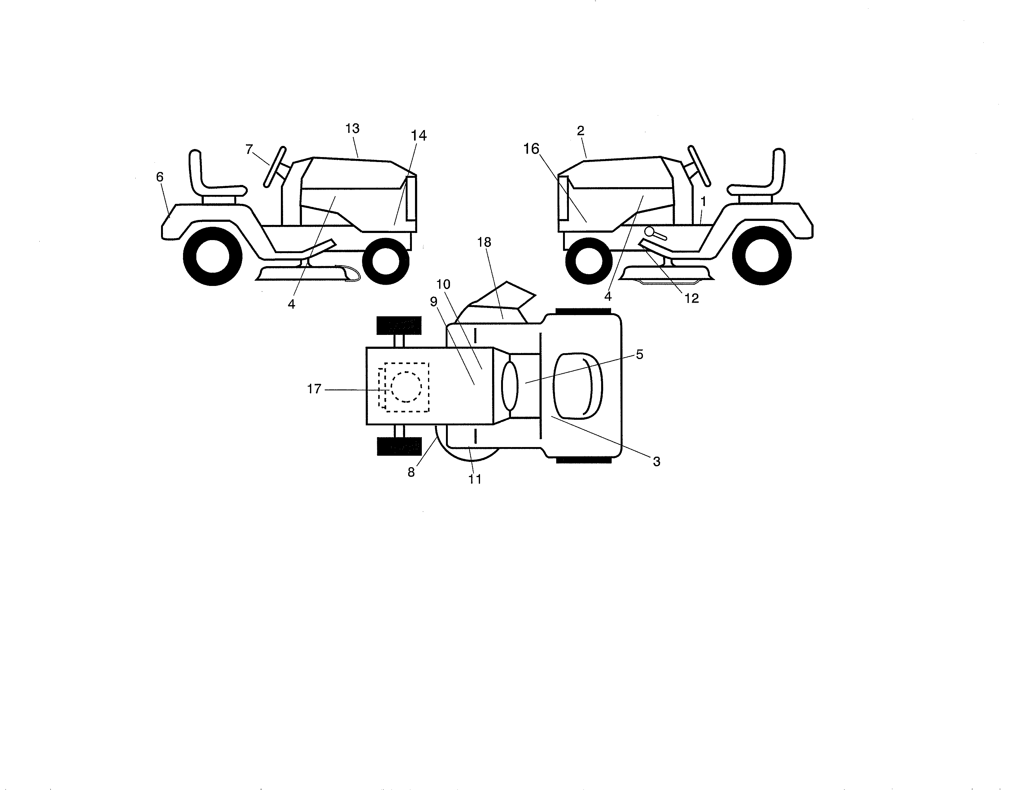 Decals Diagram and Parts List for 917204041  Craftsman Lawn Tractor