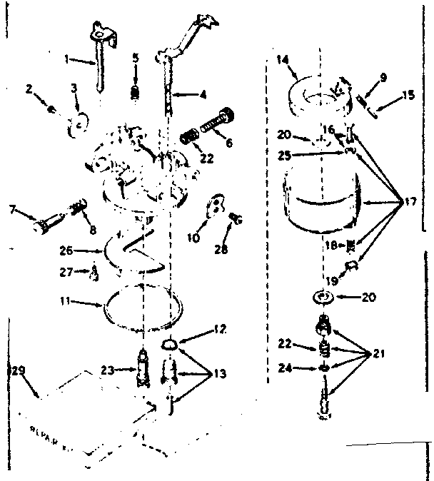 Carburetor Diagram and Parts List for 143546032  Craftsman Engine