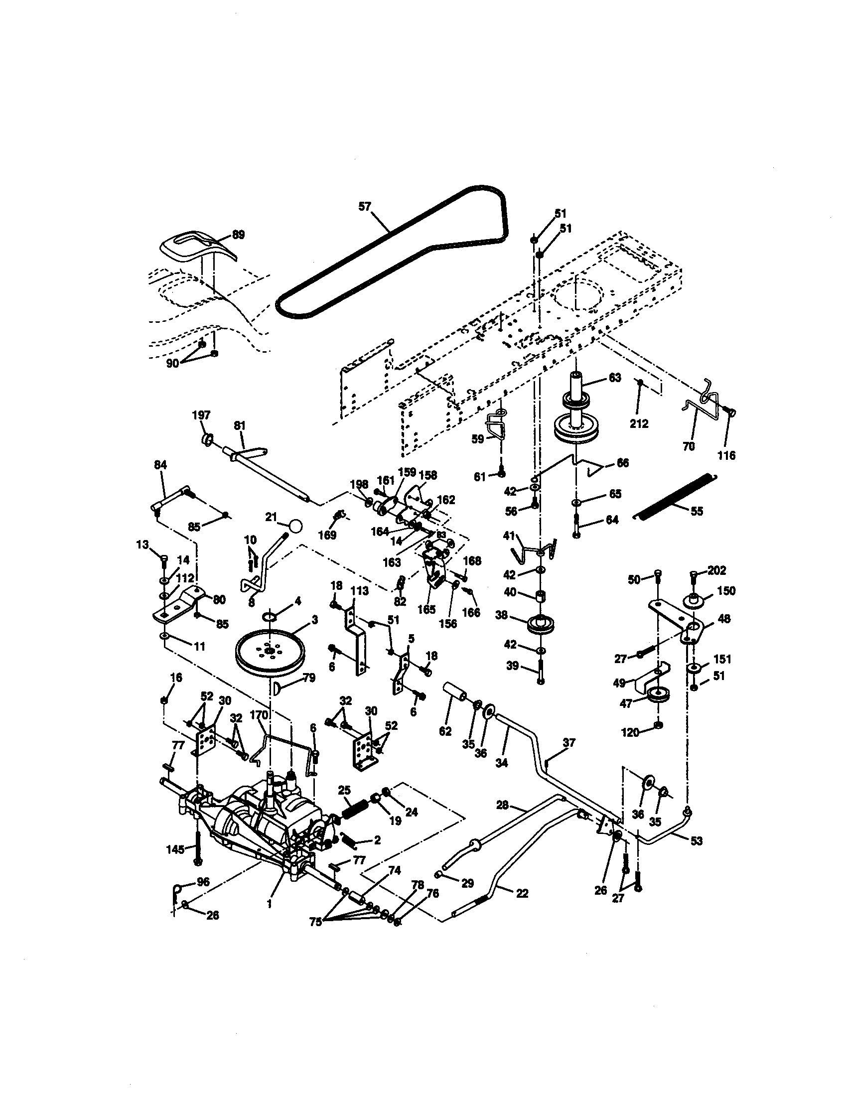 Ground Drive Diagram and Parts List for 917271053  Craftsman Lawn Tractor
