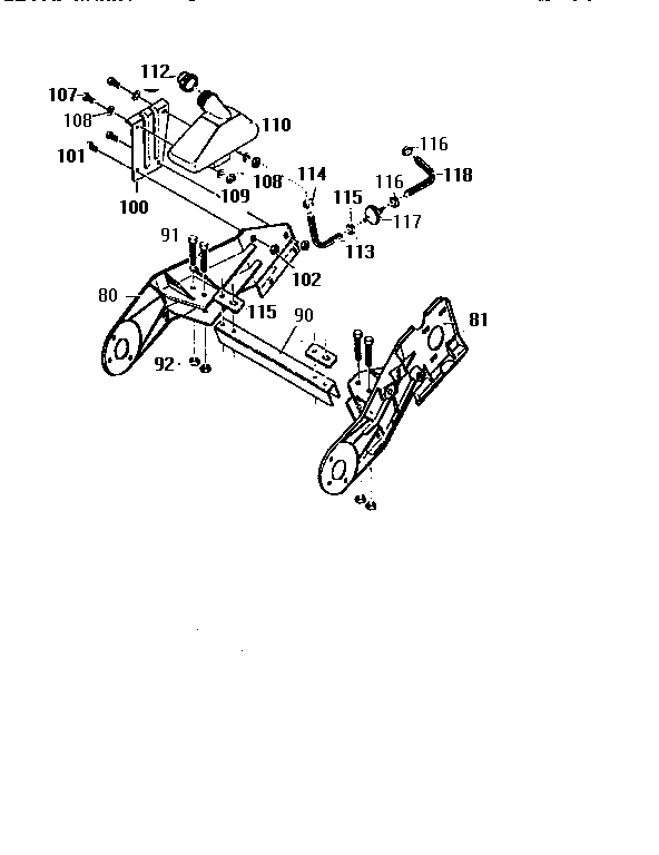 Frame Components Assembly Diagram and Parts List for 536886750  Craftsman Snow Blower