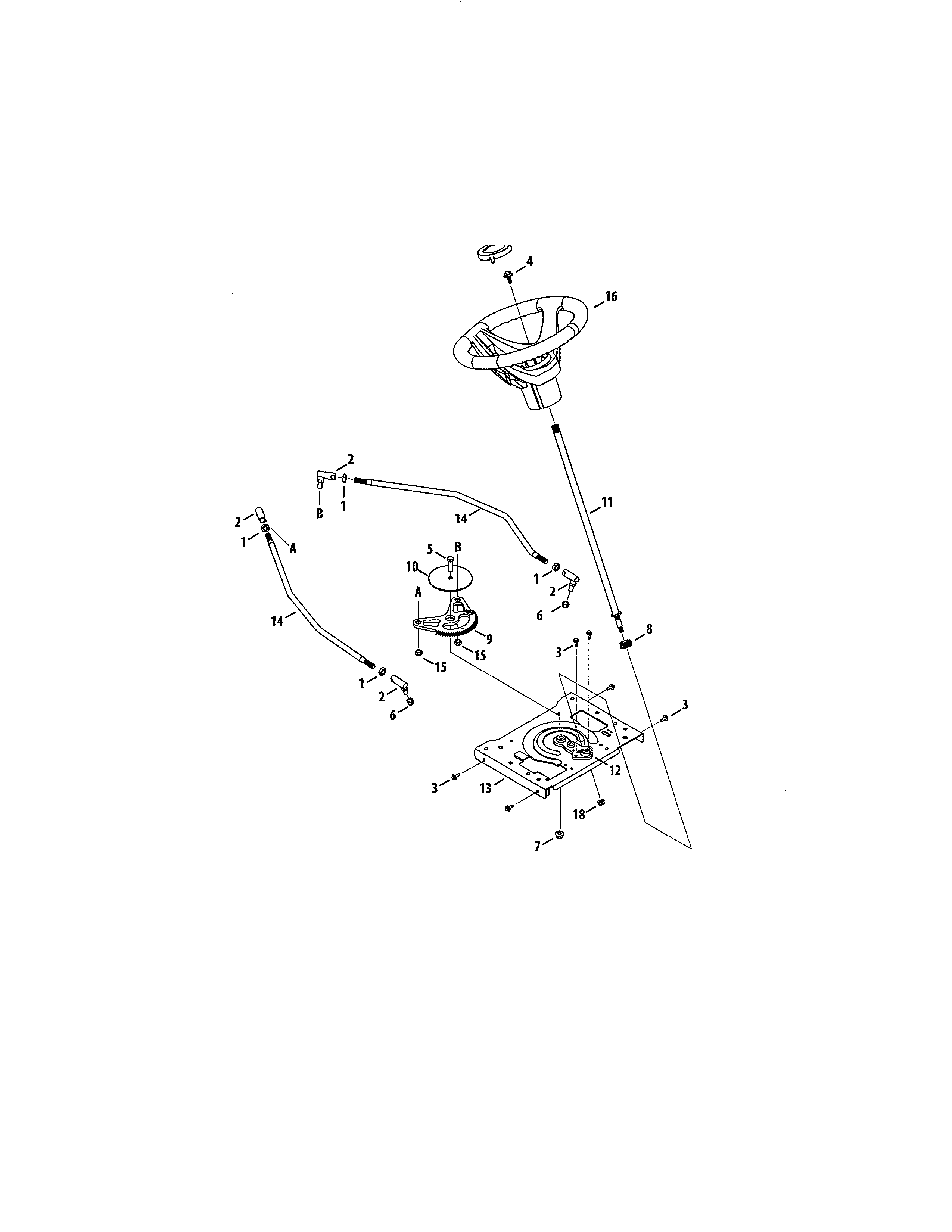 Steering Diagram and Parts List for 247270440  Craftsman Lawn Tractor