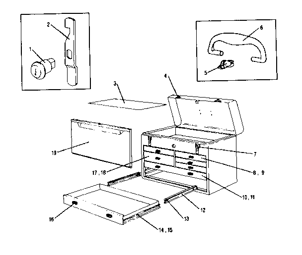 Unit Parts Diagram and Parts List for 706652271  Craftsman Tool Stand & Cart