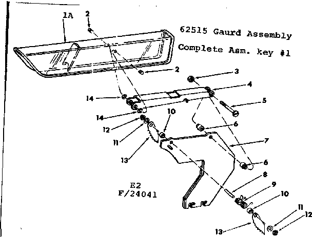 Guard Assy Diagram and Parts List for 11324041  Craftsman Power Motor