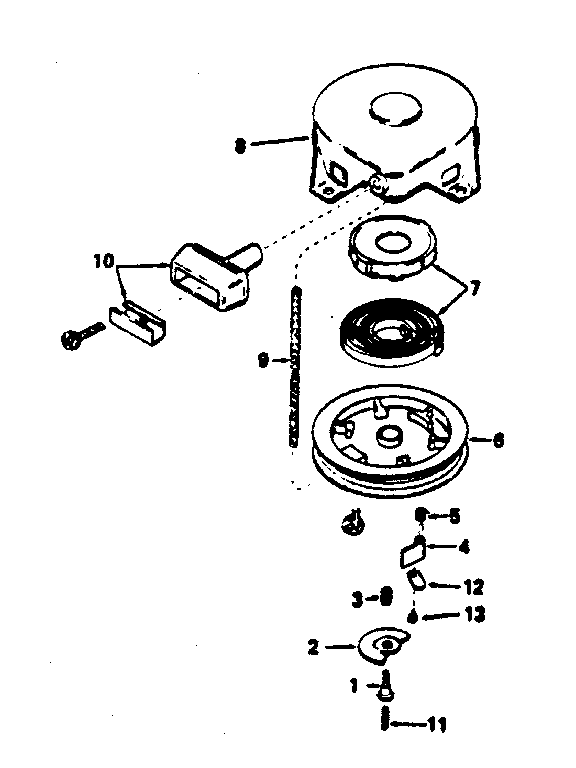 Rewind Starter Diagram and Parts List for 143754152  Craftsman Engine