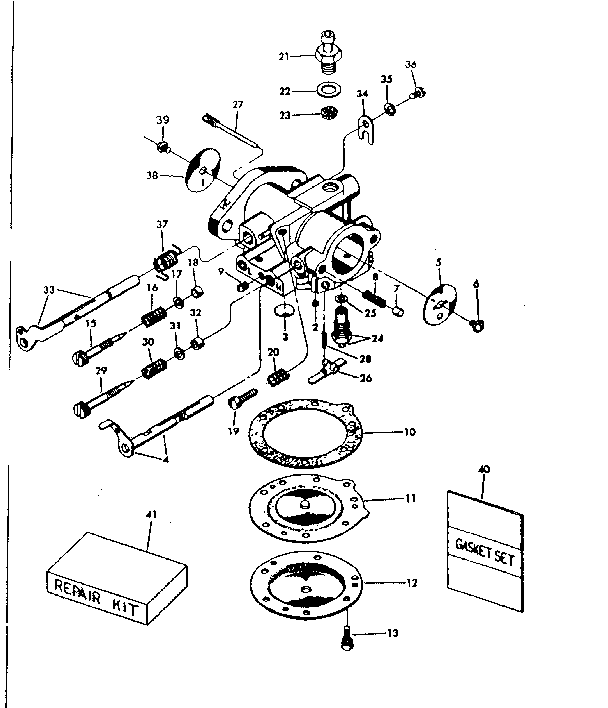Tillotson Carburetor No. 630710 Diagram and Parts List for 91760027  Craftsman Chainsaw