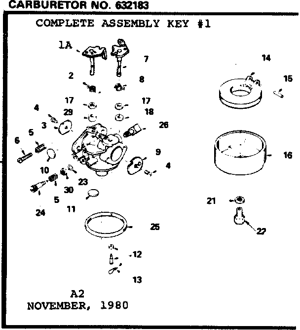 Replacement Parts Diagram and Parts List for 143326372  Craftsman Engine