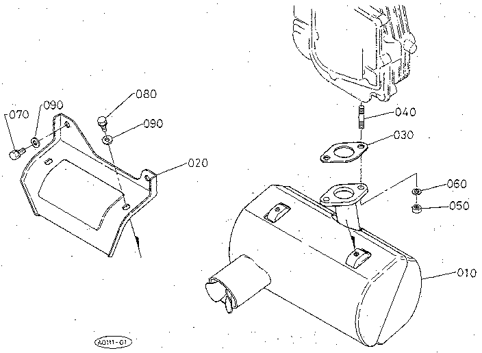 Muffler Diagram and Parts List for 3904  Craftsman Lawn Mower