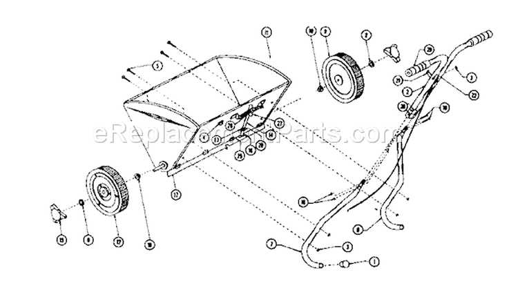 Replacement Parts Diagram and Parts List for 67119160  Craftsman Spreader