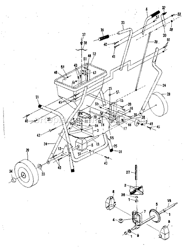 Replacement Parts Diagram and Parts List for 67119880  Craftsman Spreader