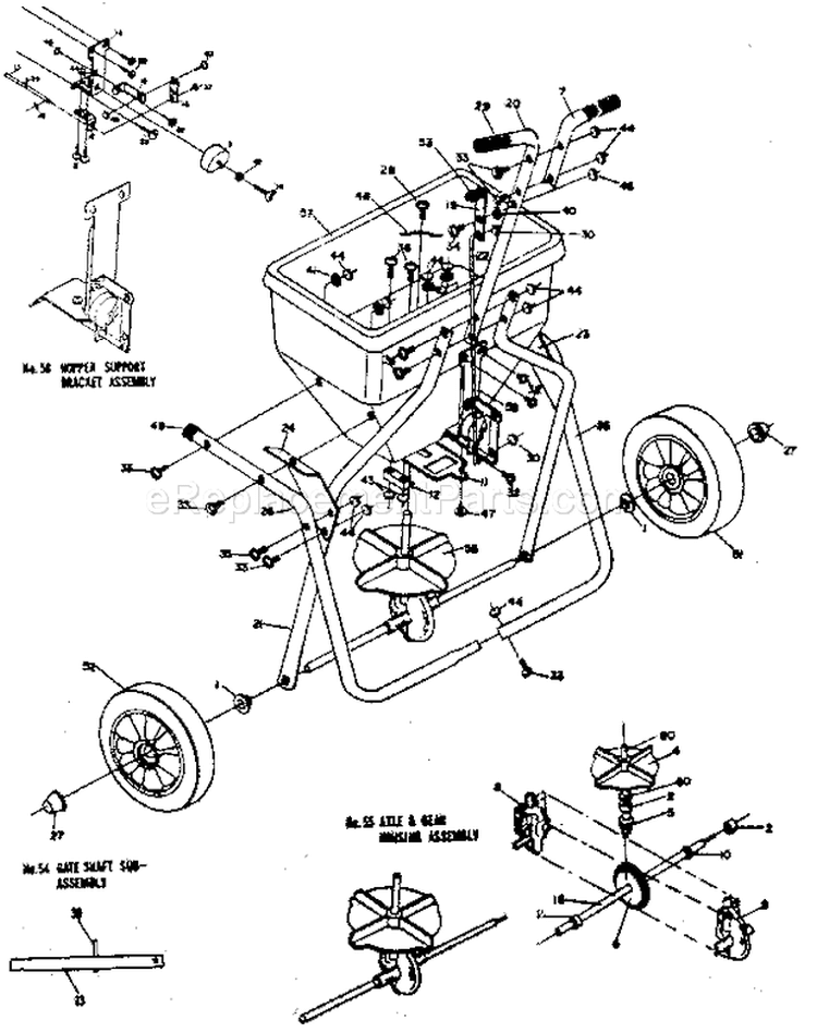 Replacement Parts Diagram and Parts List for 67119882  Craftsman Spreader