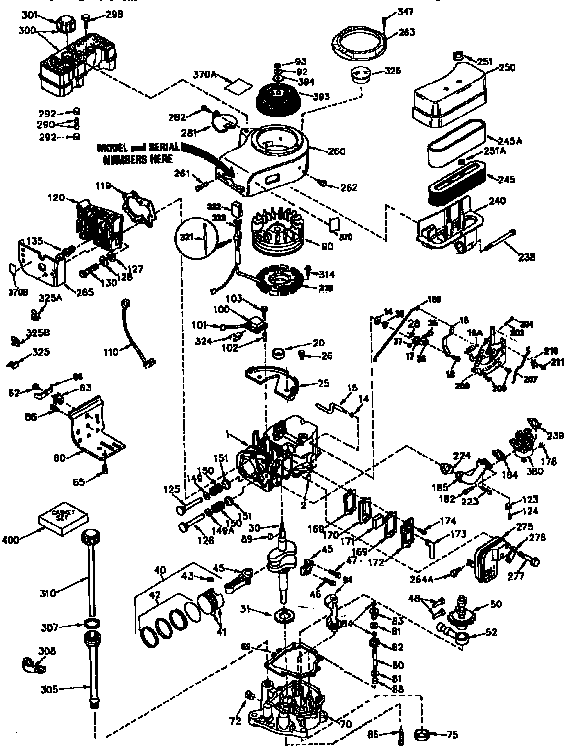 Engine Diagram and Parts List for 143941004  Craftsman Engine