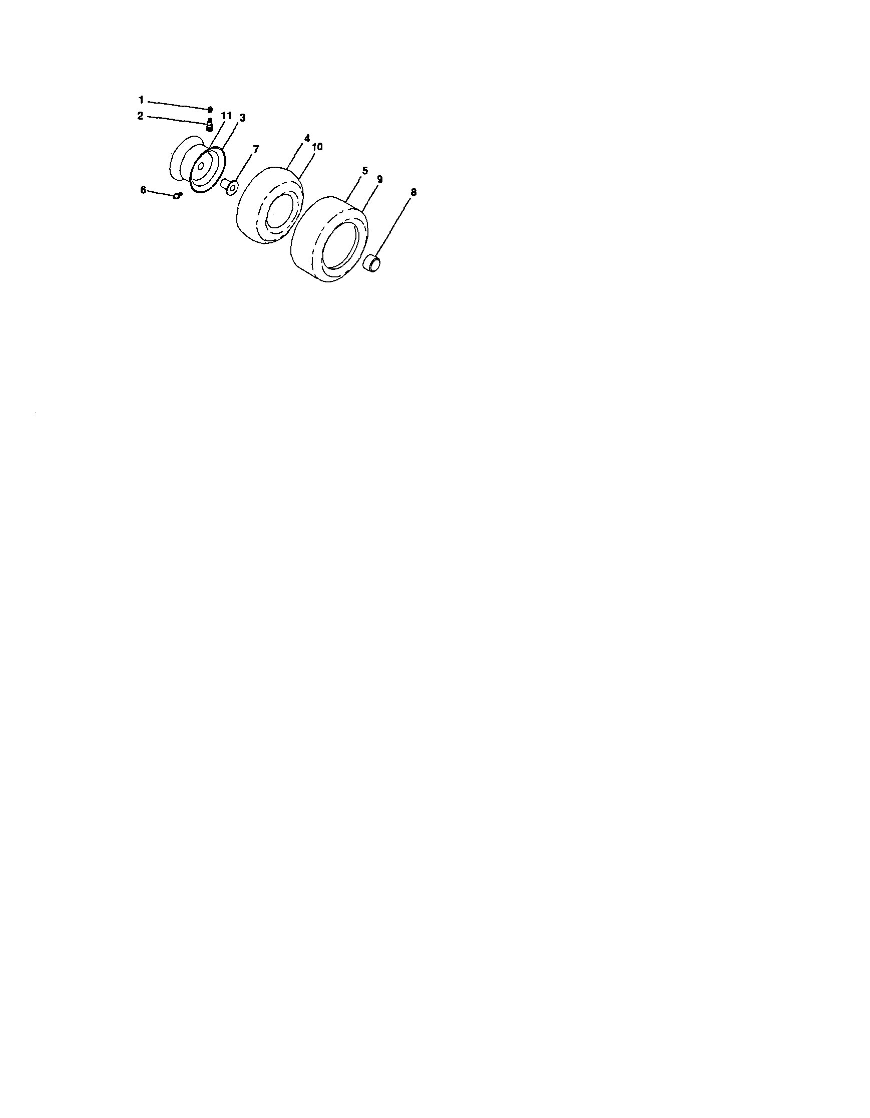 Wheels And Tires Diagram and Parts List for 917286340  Craftsman Lawn Tractor