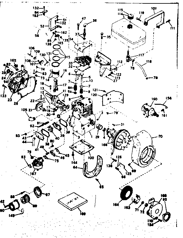 Basic Engine Diagram and Parts List for 143596112  Craftsman Engine