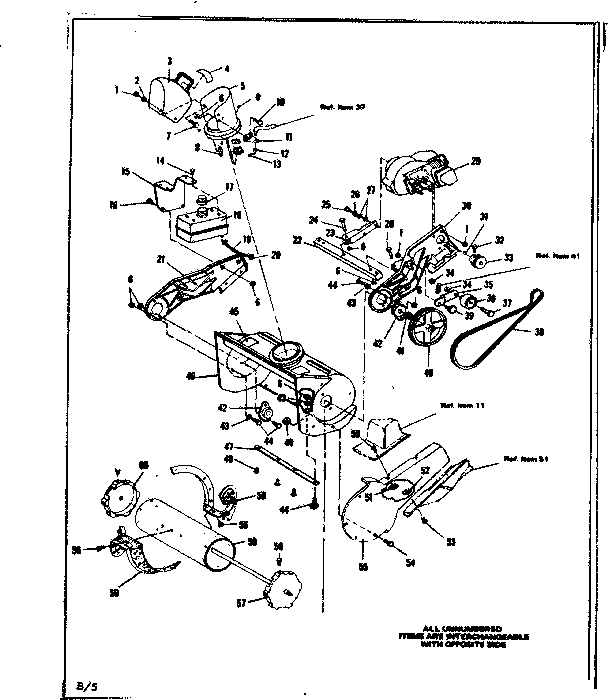 Auger Housing And Engine Assembly Diagram and Parts List for 536819500  Craftsman Snow Blower
