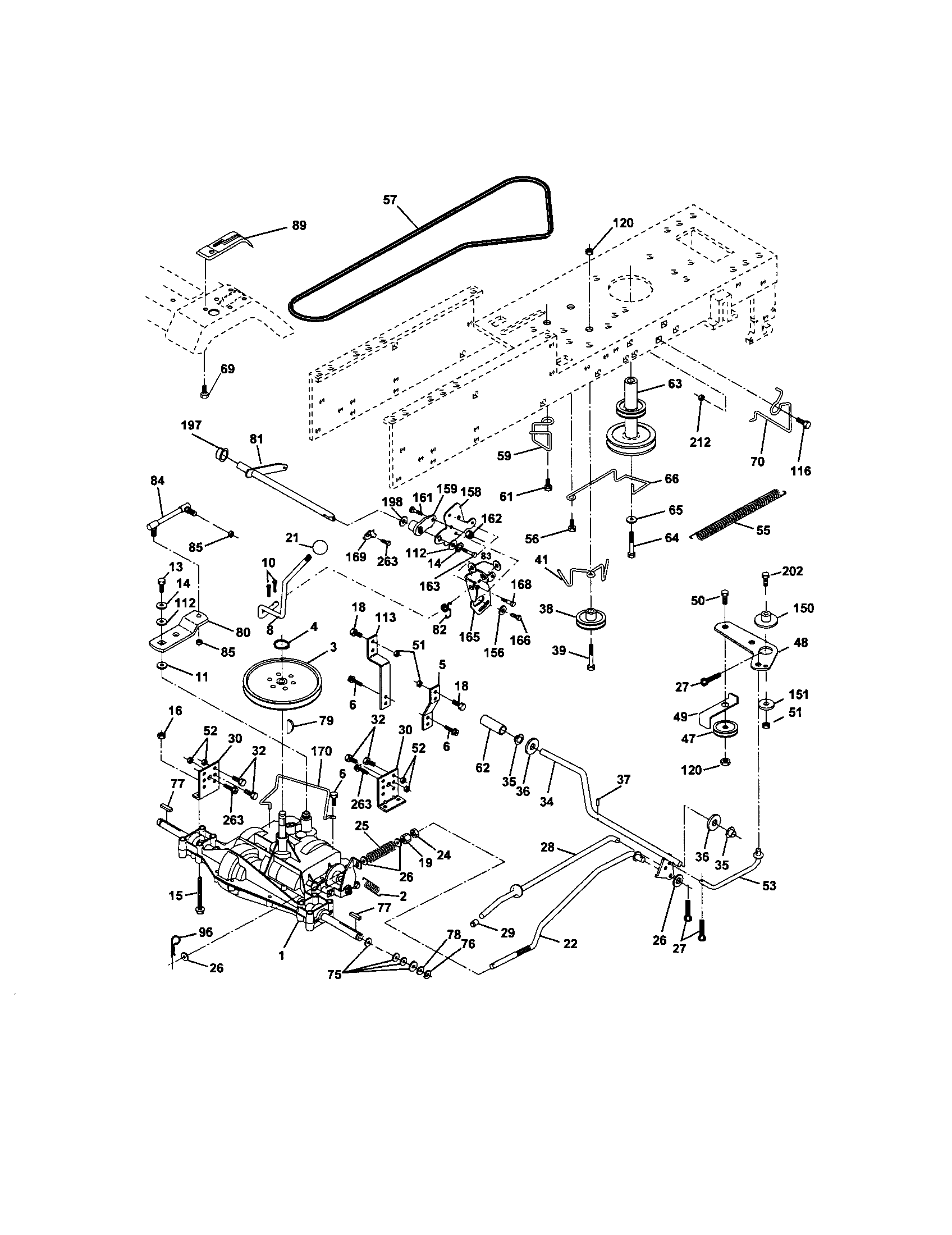 Ground Drive Diagram and Parts List for 917286010  Craftsman Lawn Tractor