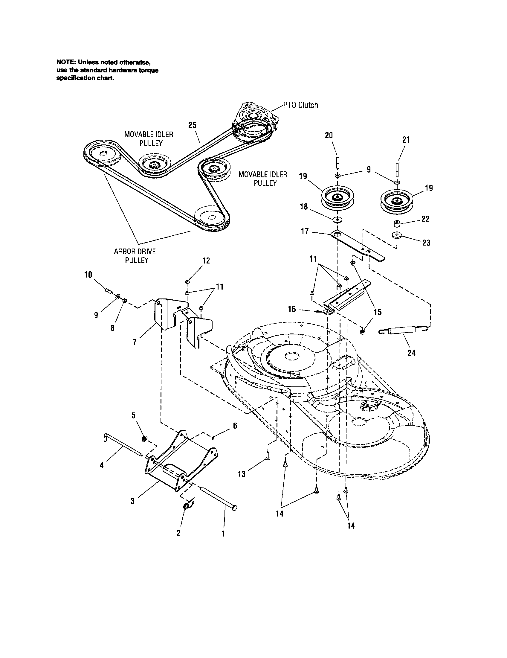 Mower Deck-cluch/support Diagram and Parts List for 107277680  Craftsman Engine