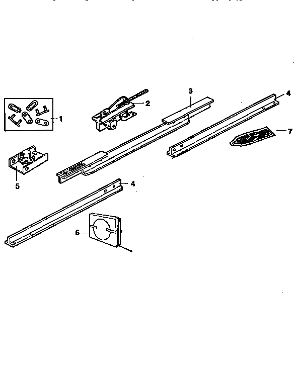 Rail Assembly Diagram and Parts List for 13953662SRT  Craftsman Garage Door Opener