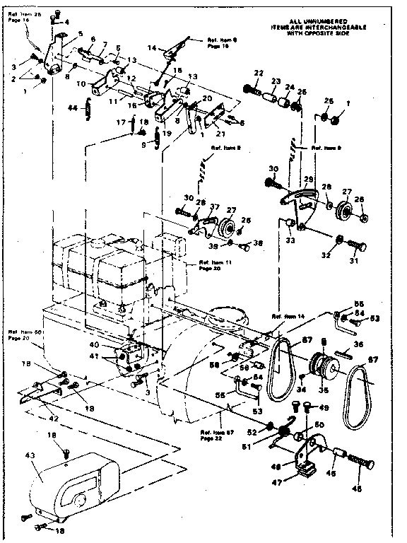 Selector Assembly Diagram and Parts List for 5361-52  Craftsman Snow Blower