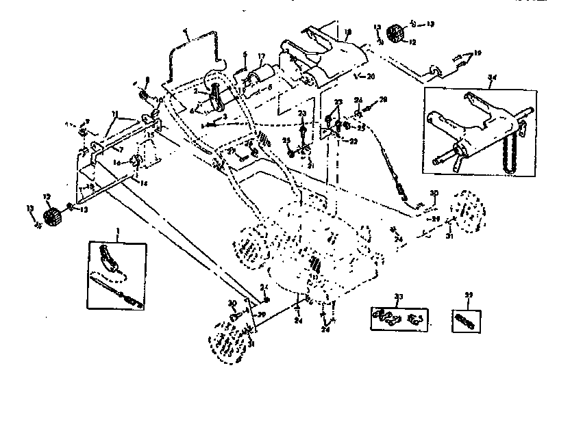 Handle Assembly Diagram and Parts List for 131973960  Craftsman Lawn Mower