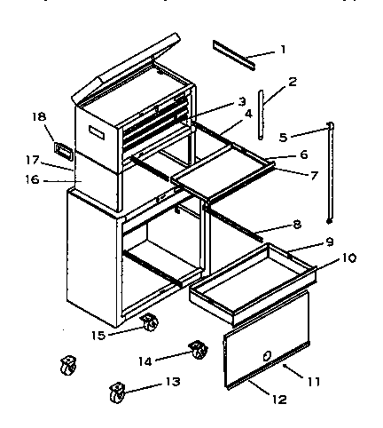 Unit Parts Diagram and Parts List for 706657930  Craftsman Tool Stand & Cart