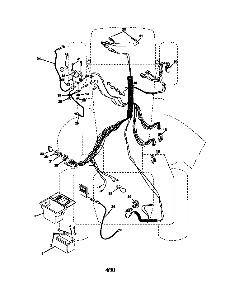 Electrical Diagram and Parts List for 917270710  Craftsman Lawn Tractor