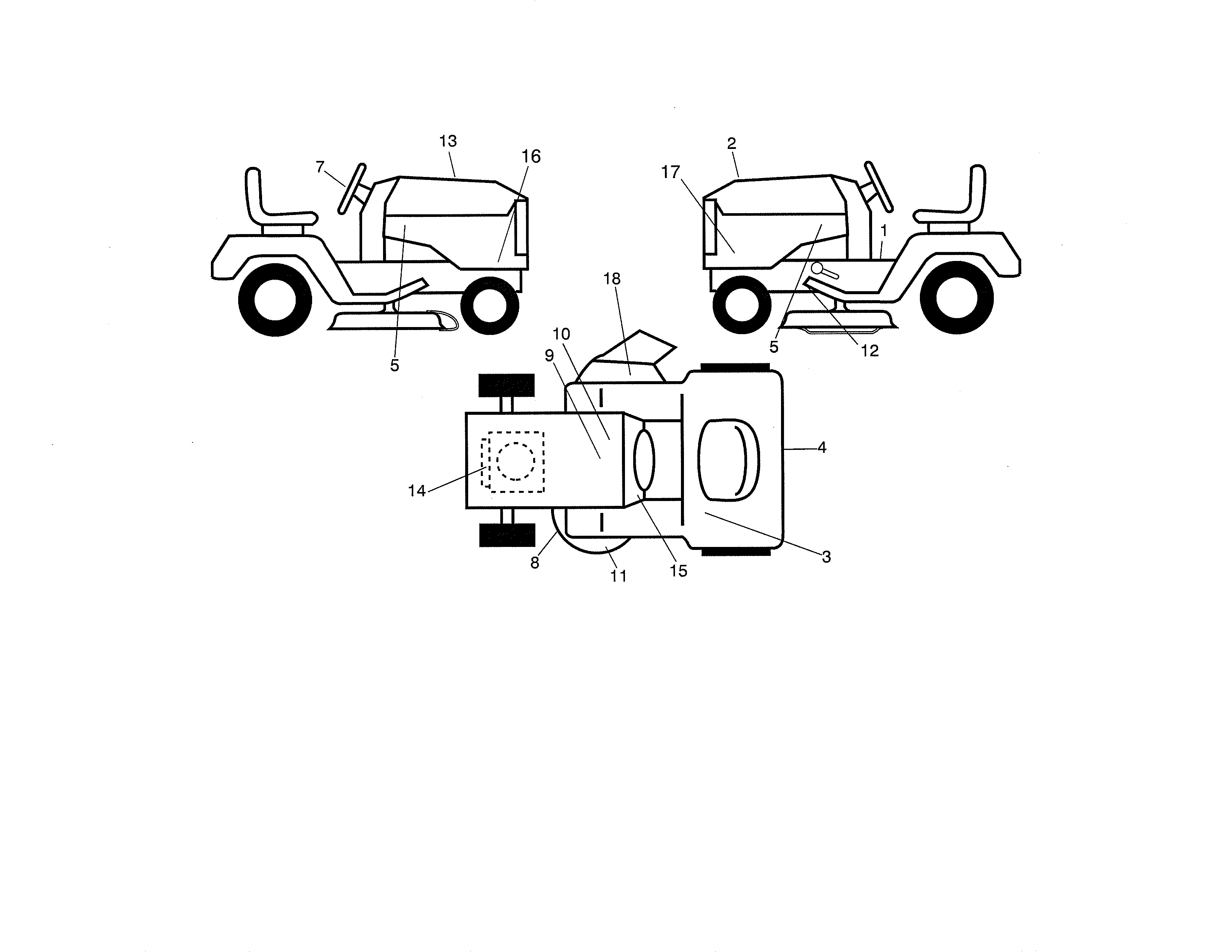 Decals Diagram and Parts List for 917204031  Craftsman Lawn Tractor
