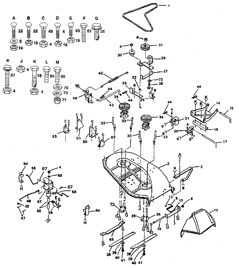 Mower Diagram and Parts List for 917254530  Craftsman Lawn Tractor