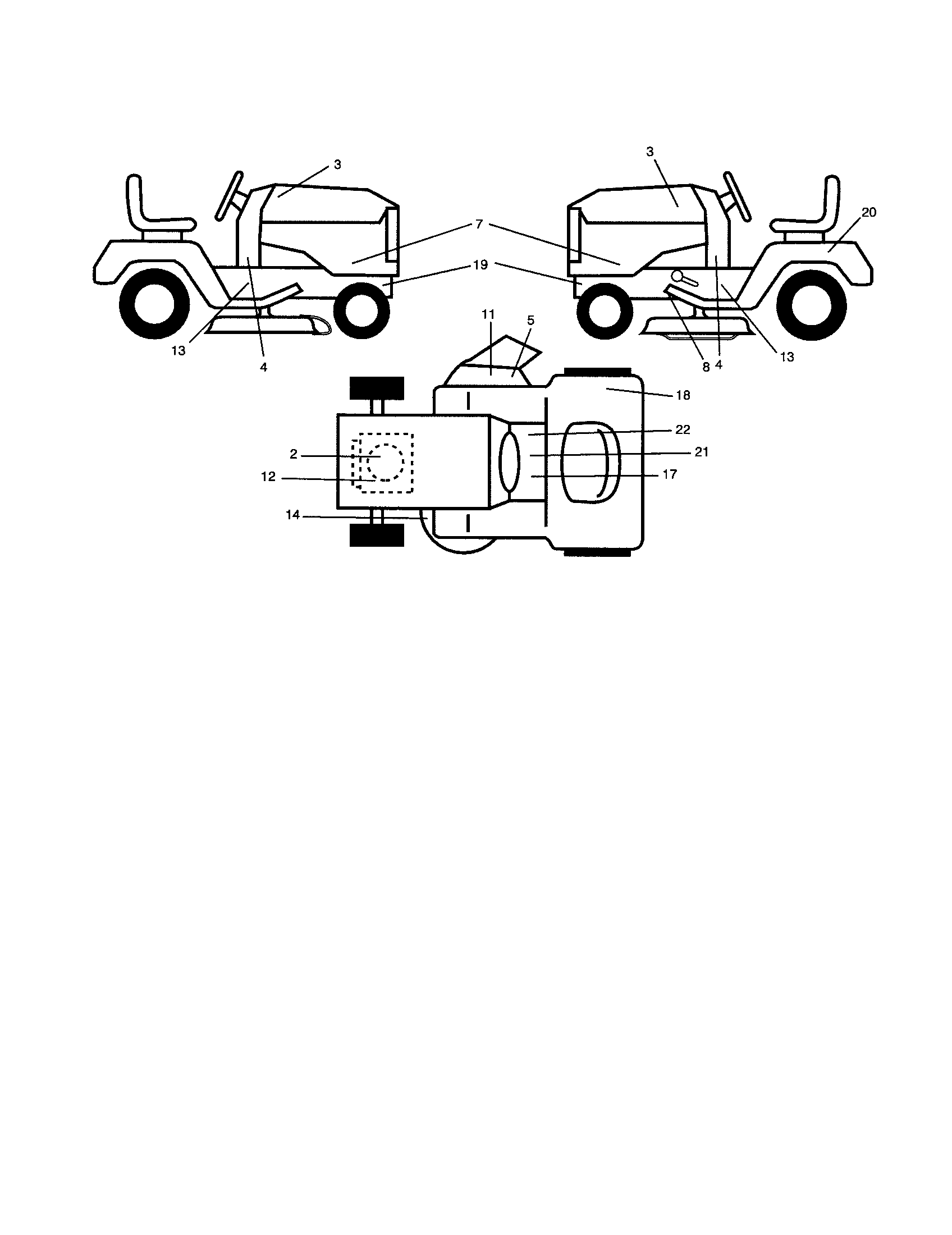 Decals Diagram and Parts List for 917253101  Craftsman Lawn Tractor