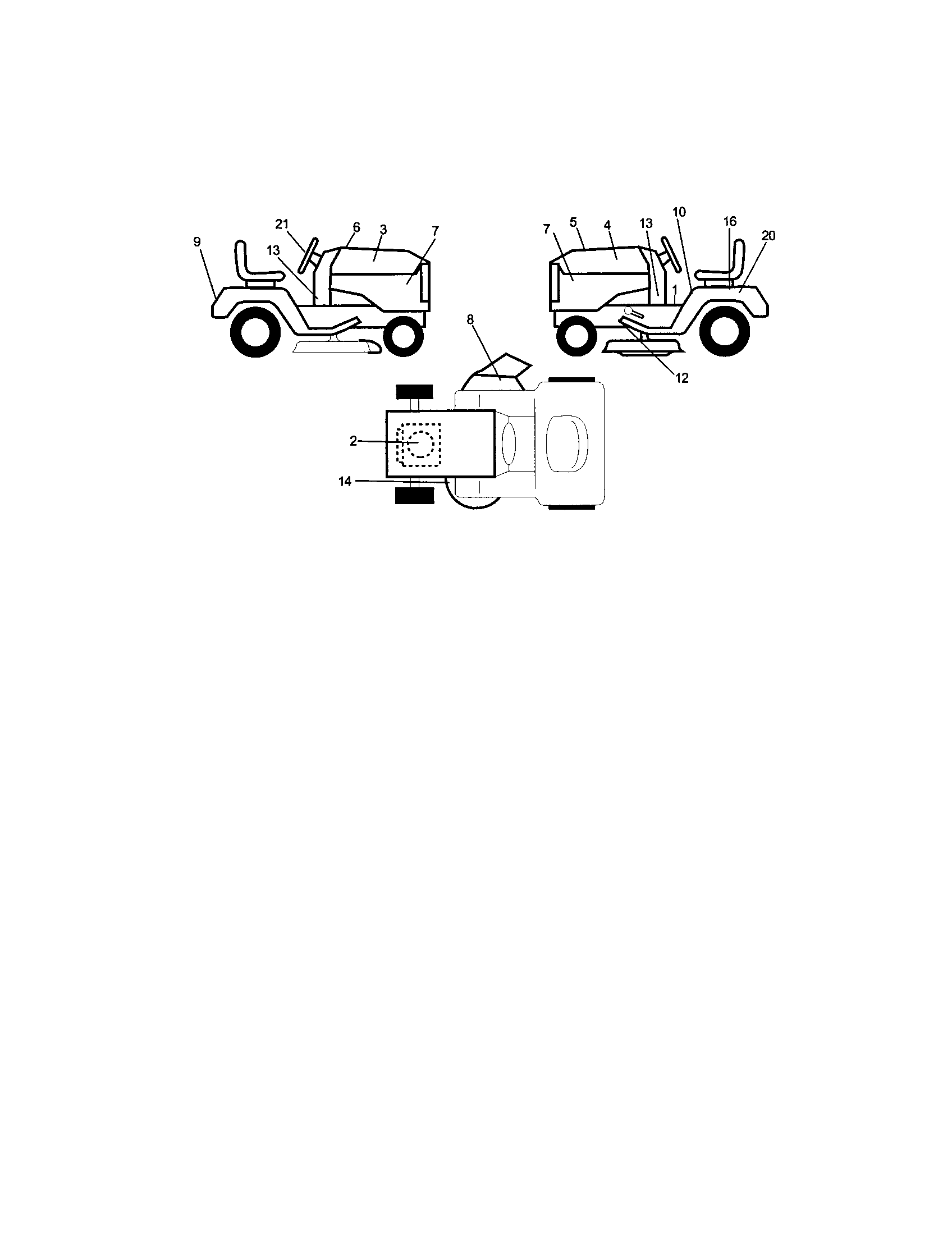 Decals Diagram and Parts List for 917272441  Craftsman Lawn Tractor