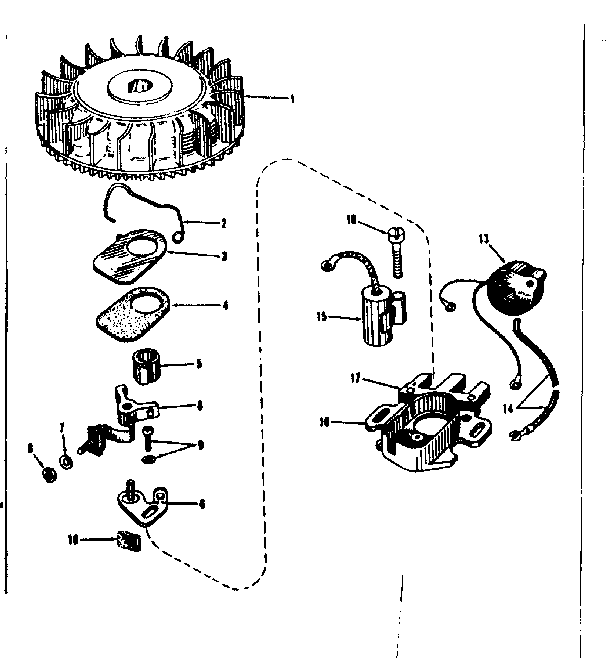 Magneto No. 30362 Diagram and Parts List for 143501251  Craftsman Engine