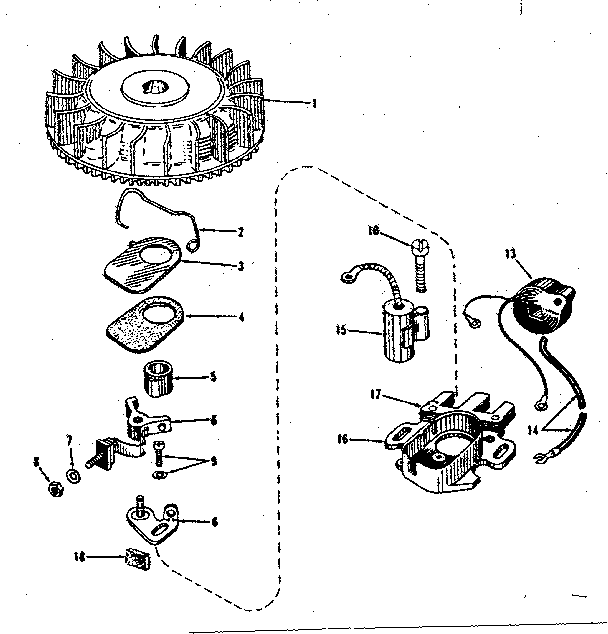 Magneto (phelon F-3220-h2) Diagram and Parts List for 143104010  Craftsman Engine