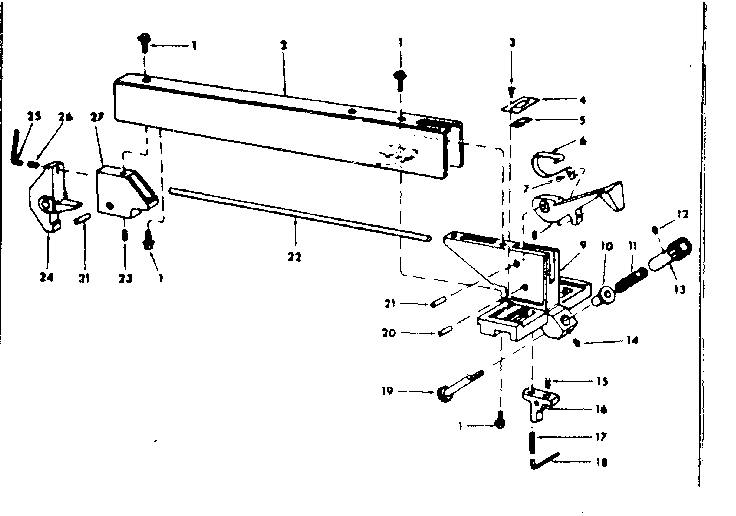 Fence Assembly Diagram and Parts List for 11329954  Craftsman Power Motor