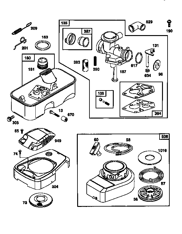 Engine 10a902-0181-03(-01) (71/500) Diagram and Parts List for 50010A902-0181-01  Craftsman Engine