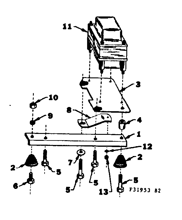 Reactor Assembly & Engine Mtg Support Diagram and Parts List for 58031953  Craftsman Engine