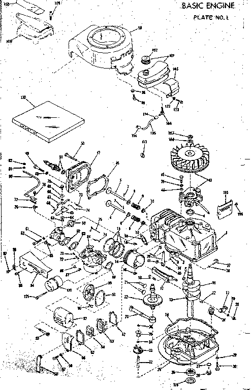 Basic Engine Diagram and Parts List for 14341301  Craftsman Engine