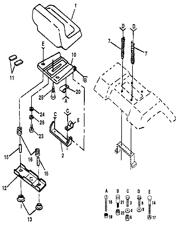 Seat Assembly Diagram and Parts List for 917257290  Craftsman Lawn Tractor