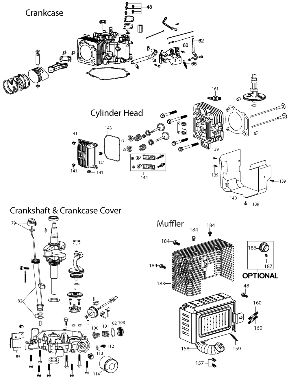 Diagram Diagram and Parts List for 4P90JUB Type 0 Craftsman Engine