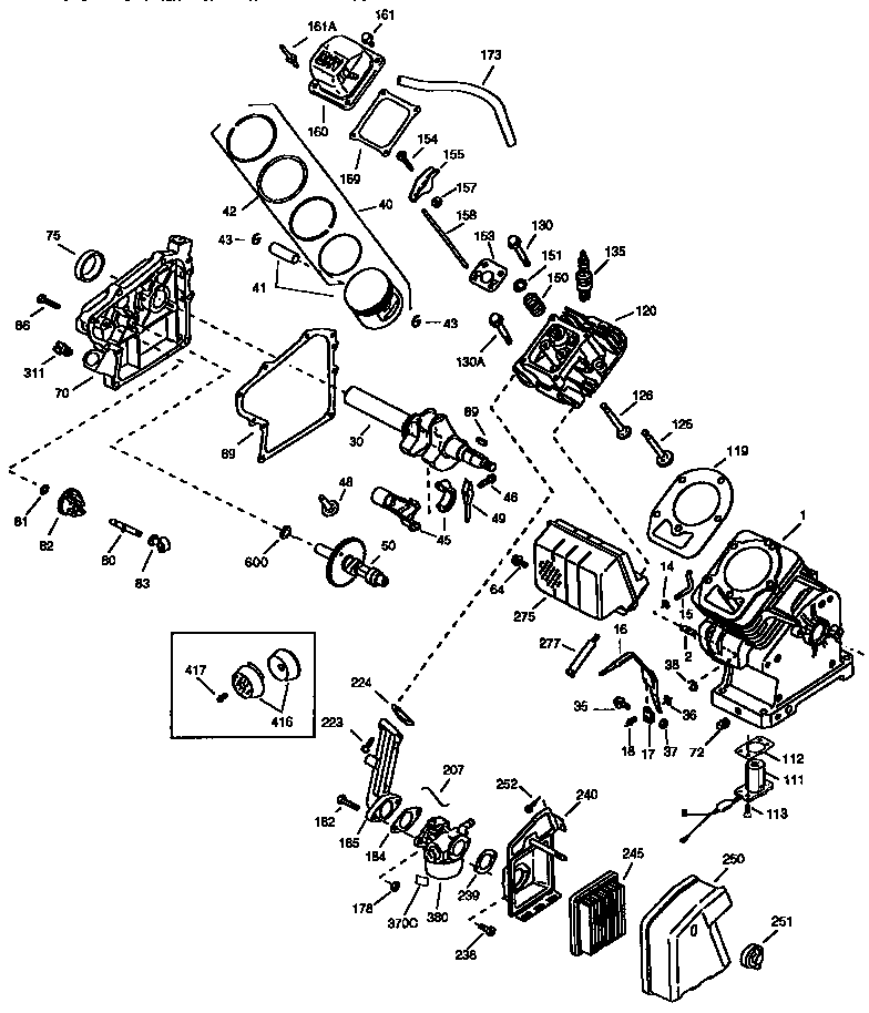 Engine 143.965019 (71, 143) Diagram and Parts List for 143965019  Craftsman Engine