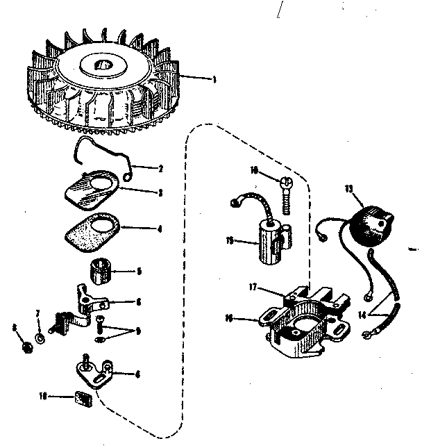 Magneto (phelon F-3220-m3) Diagram and Parts List for 143104101  Craftsman Engine