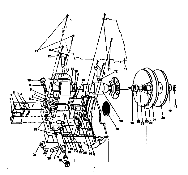 Motor Diagram and Parts List for 75817830  Craftsman Utility Vacuum
