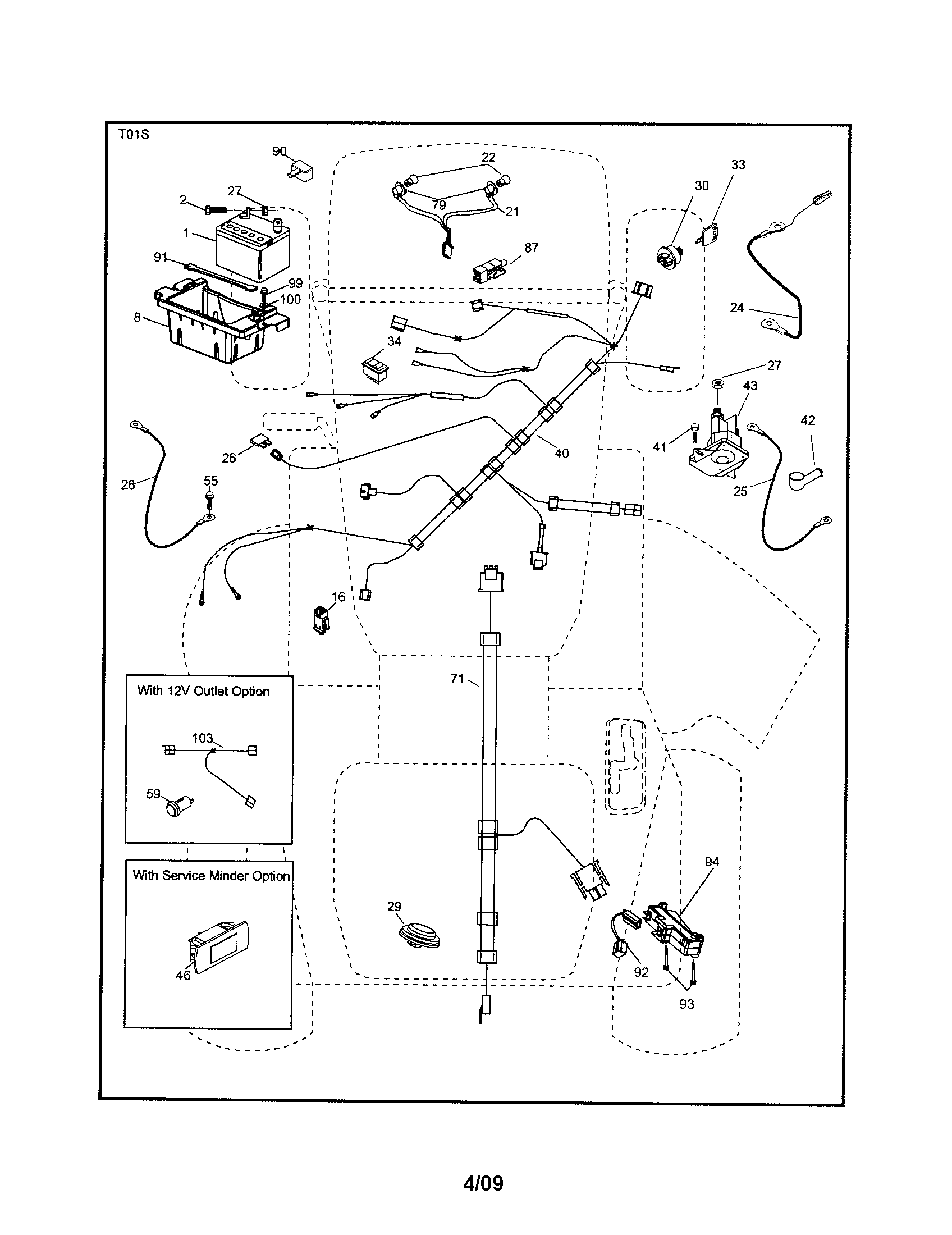 Electrical Diagram and Parts List for 917254280  Craftsman Lawn Tractor