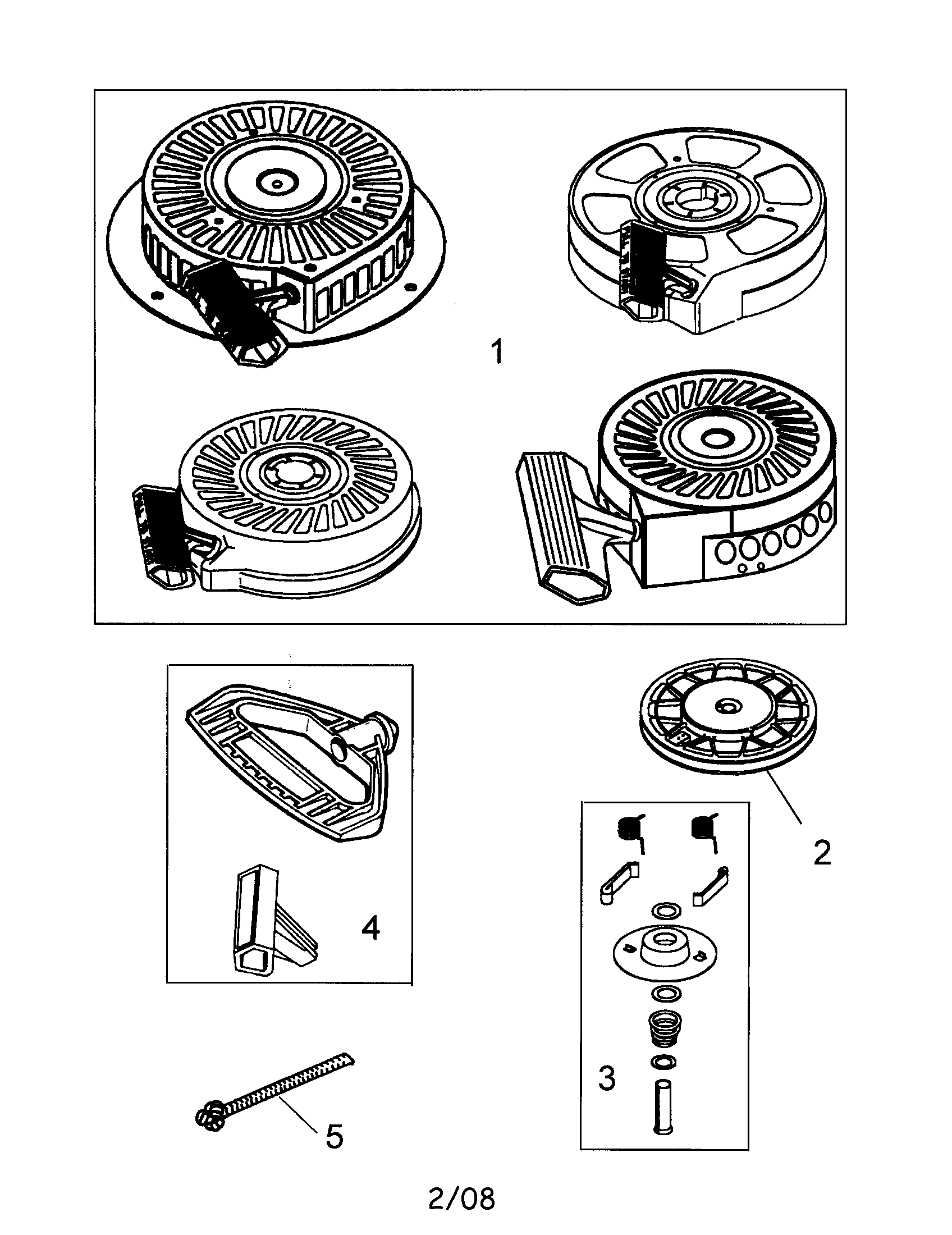 Rewind Starter Diagram and Parts List for 143085001  Craftsman Engine