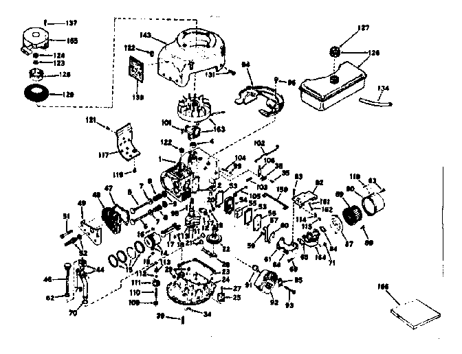 Basic Engine Diagram and Parts List for 143226232  Craftsman Engine