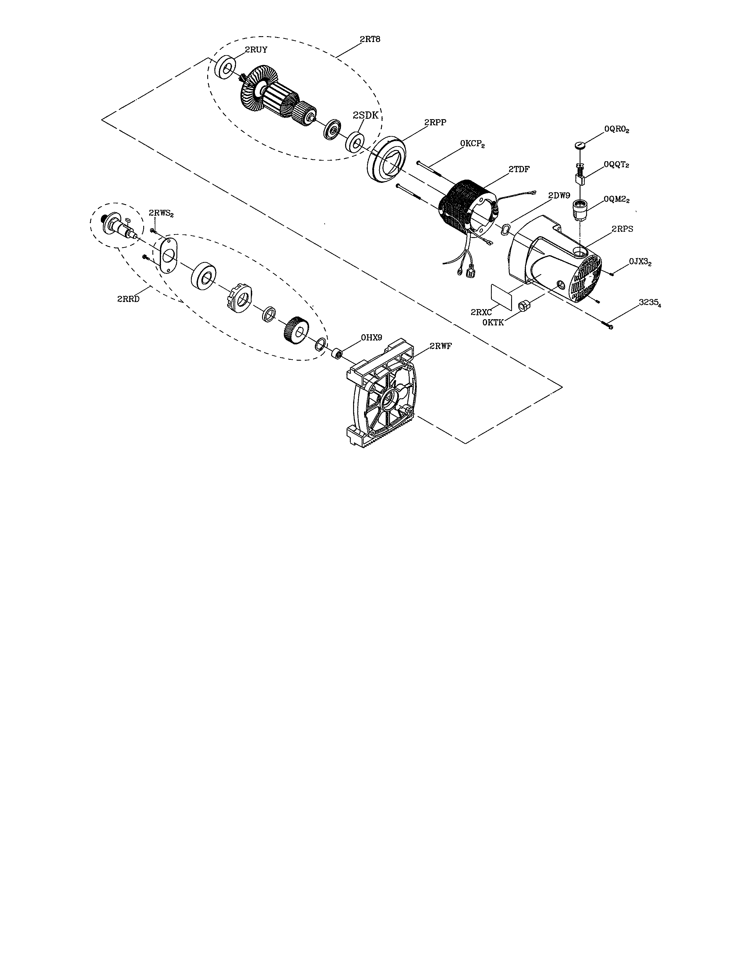 Motor Diagram and Parts List for 137218072  Craftsman Table Saw