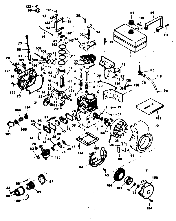 Unit Parts Diagram and Parts List for 143635022  Craftsman Engine