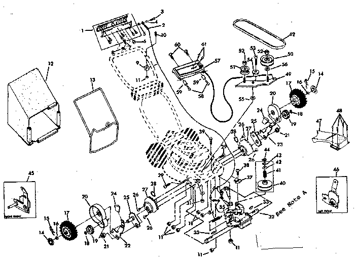 Axle Assembly Diagram and Parts List for 131974401  Craftsman Lawn Mower