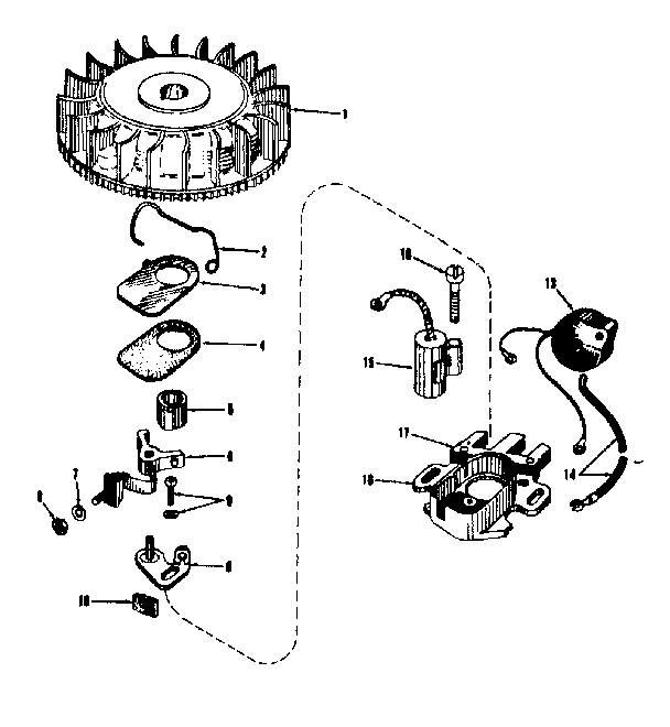 Magneto (phelon F-3220-h) Diagram and Parts List for 14336254  Craftsman Engine
