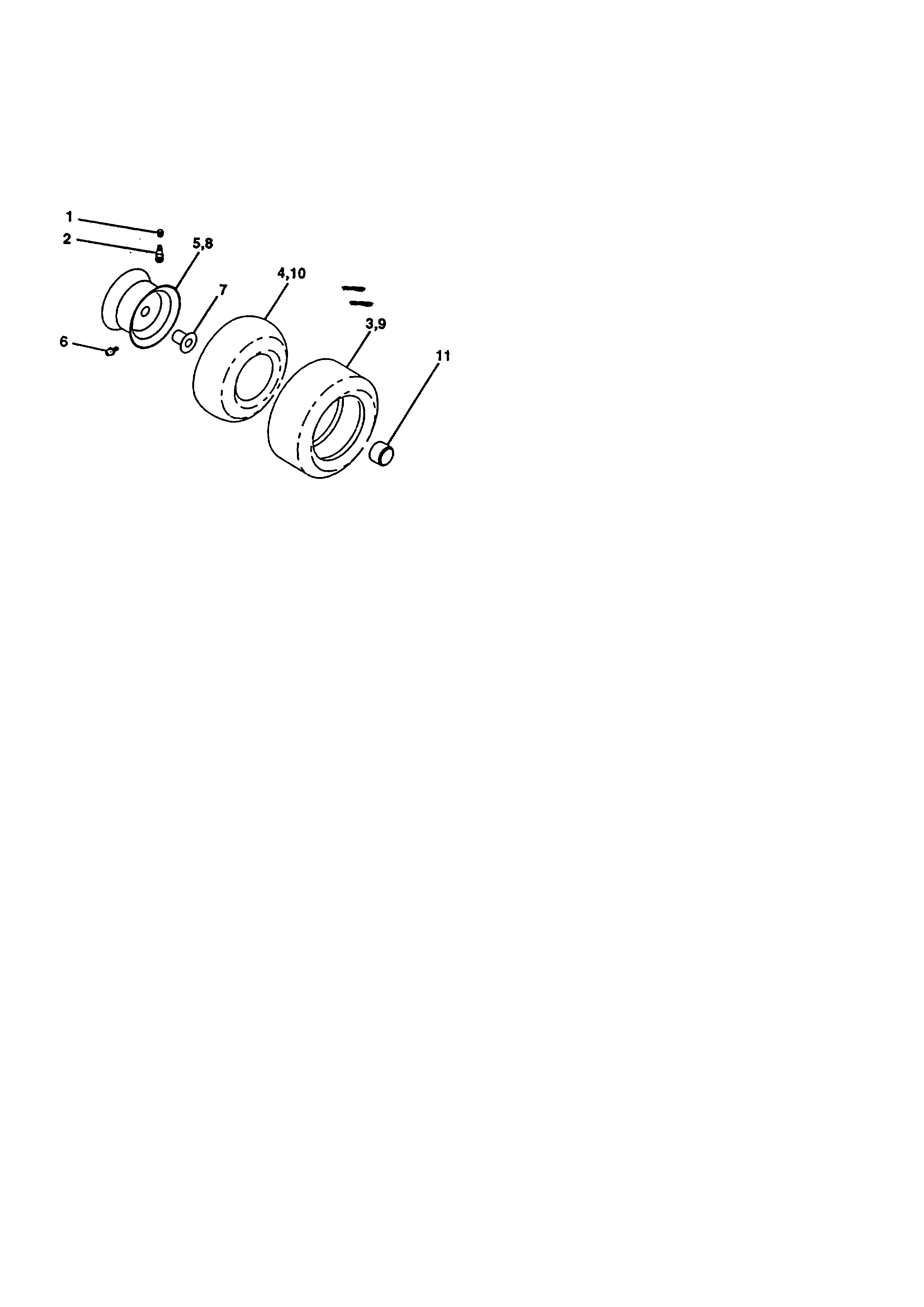 Wheels And Tires Diagram and Parts List for 917270623  Craftsman Lawn Tractor